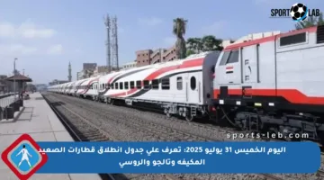 اليوم الخميس 31 يوليو 2025: تعرف على جدول انطلاق قطارات الصعيد المكيفة وتالجو والروسي